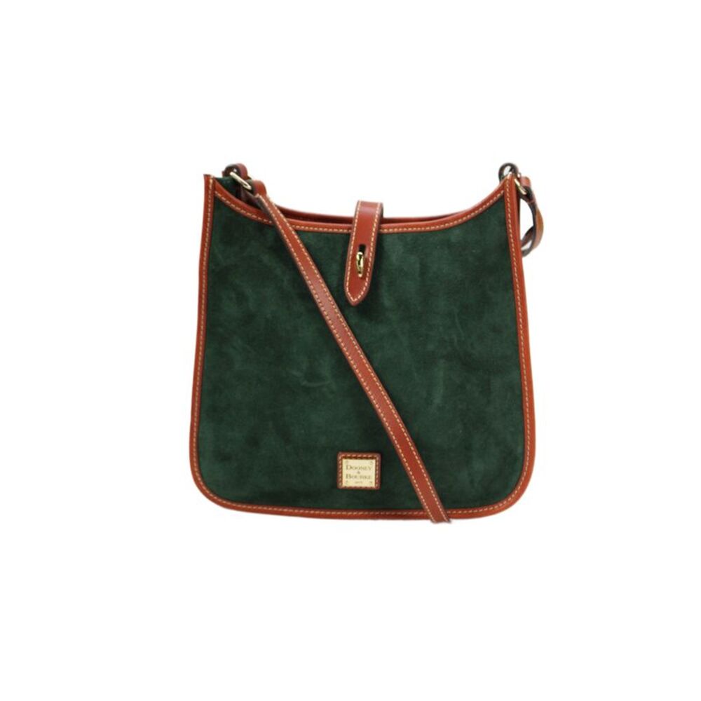 Dooney & Bourke Womens Single Strap Suede Medium Messenger Handbag Ivy Green
